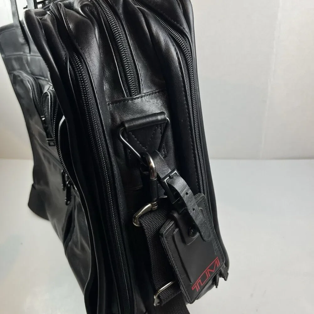 Vintage Tumi 9624D3 Black Napa Leather Laptop Expandable Briefcase 18x12x6